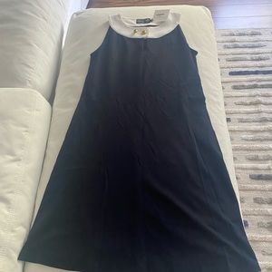 Navy blue and white collared dress. New with tags